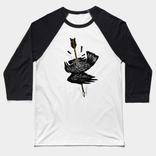 Dead crow with arrow Baseball T-Shirt